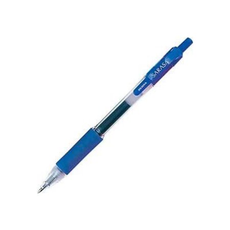 ZEBRA PEN Zebra Sarasa Gel Retractable Pen, Fine, 0.5mm, Blue Ink, Dozen 46720